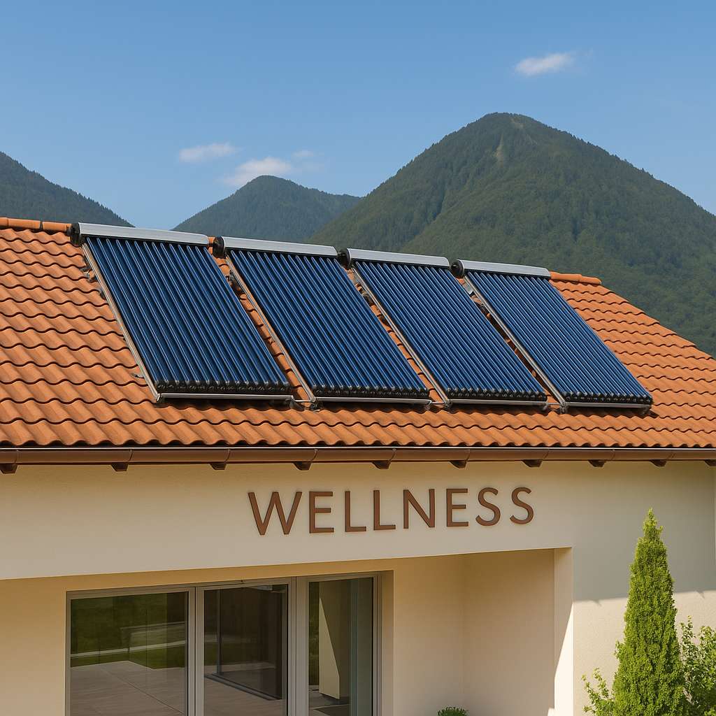 Röhrenkollektoren am Wellnessbereich in VorarlbergRöhrenkollektoren am Wellnessbereich in Vorarlberg