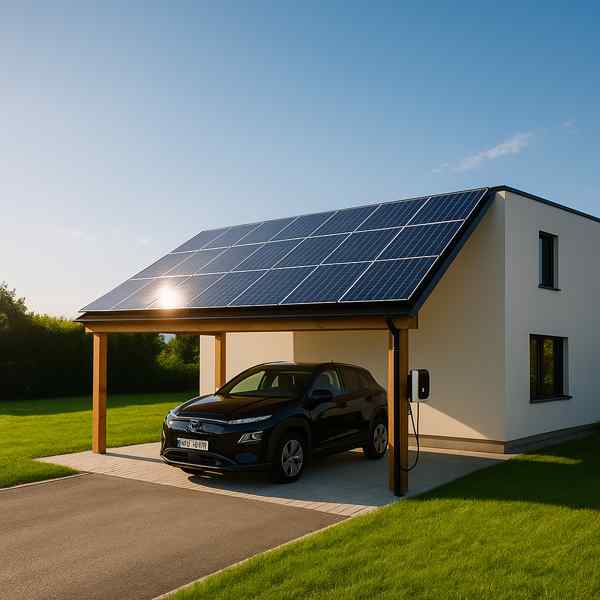 Photovoltaik am Carport in Lans in Tirol