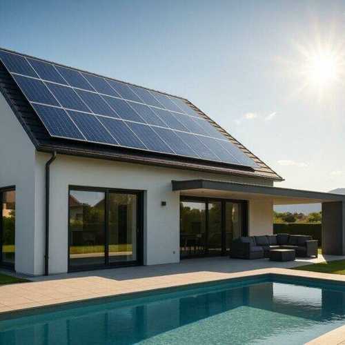 Photovoltaikanlage auf Hausdach in Tirol